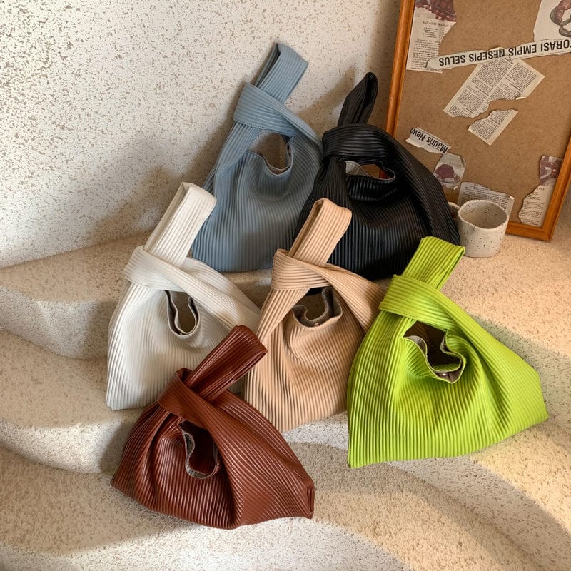 2022 Pleated Tote Bag Handbag Large Capacity PU Leather Women Hand Bag Luxury Brand Big Bucket Shoulder Bags