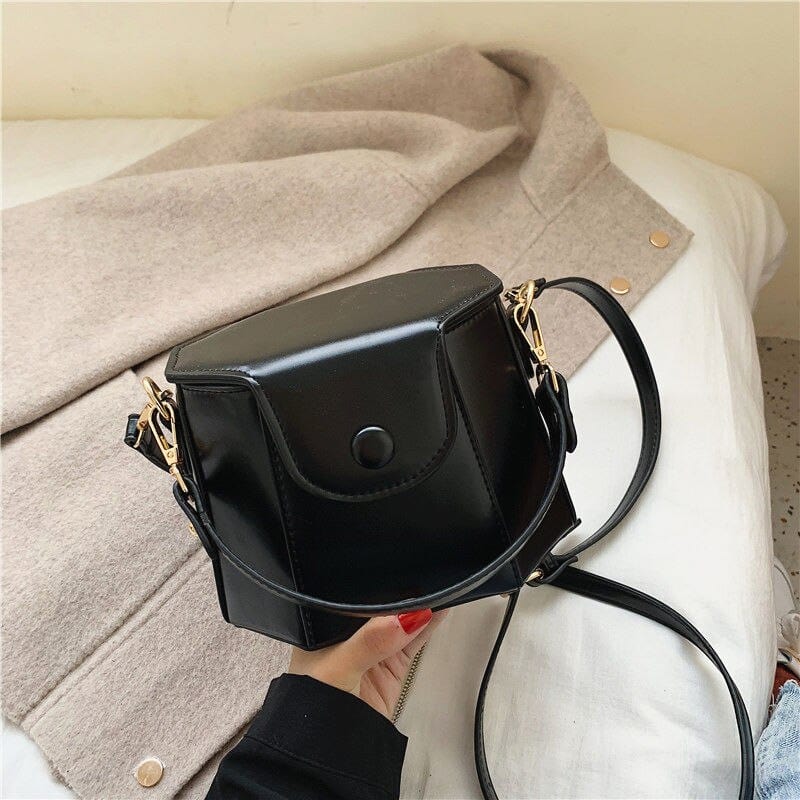 2022 PU Leather Shoulder Bucket Bags Box Shape Luxury Purses and Handbags Women Ladies