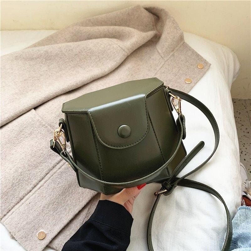 2022 PU Leather Shoulder Bucket Bags Box Shape Luxury Purses and Handbags Women Ladies