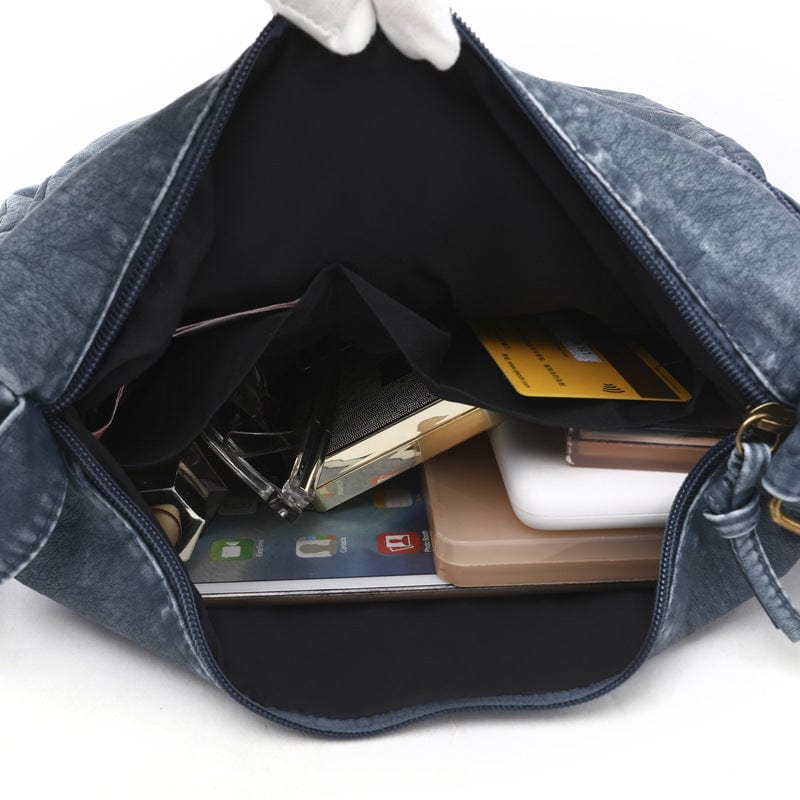 2022 Retro Hand Bag Women Shoulder Crossbody Bags Washed Leather Vintage Purses Handbags