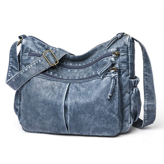 2022 Retro Hand Bag Women Shoulder Crossbody Bags Washed Leather Vintage Purses Handbags