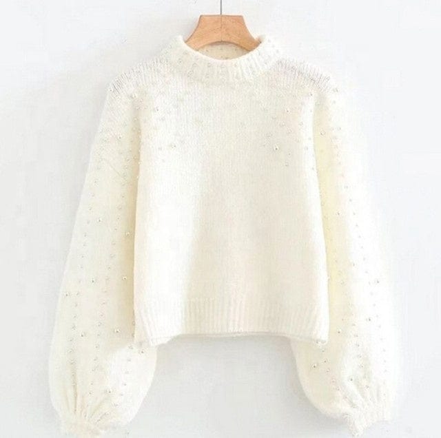 2022 Round Neck Sweater Women Pullover Bubble Bead Style Women's