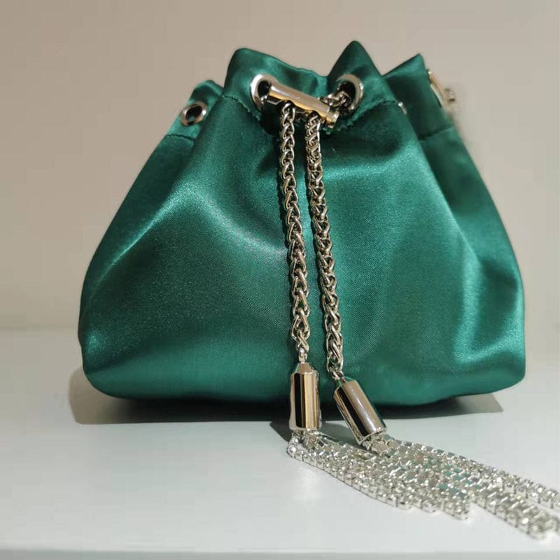 2022 Shenglu Guangzhou Metal Handle Rhinestone Bucket Evening Bags Purse Handbag Luxury Wedding Evening Bags