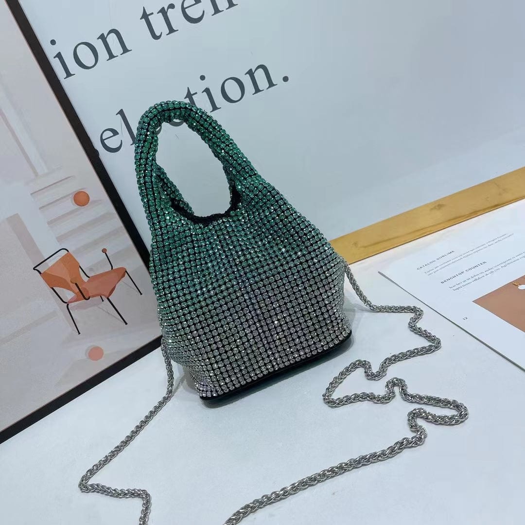 2022 Shenglu New Fashion Lady Women Rhinestone Vest Basket Handbag Purse Tote Bling Diamond Party Evening Shoulder Crossbody Bag