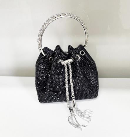 2022 Shenglu New Fashion Women Rhinestone Bucket Tassel Handbag Purse Tote Diamond Wedding Evening Shoulder Crossbody Bags