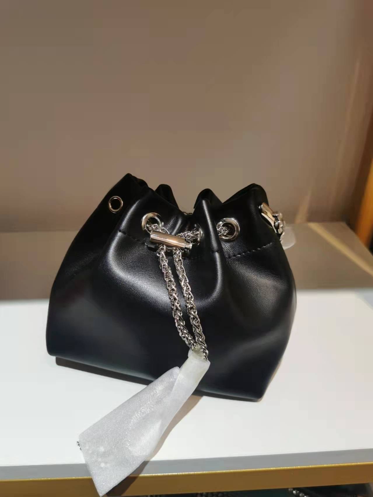 2022 Shenglu Real Factory Luxury Silk Bucket Rhinestone Purse Metal Handle New Lady Tote Fashion Handbags Shoulder Crossbody Bag