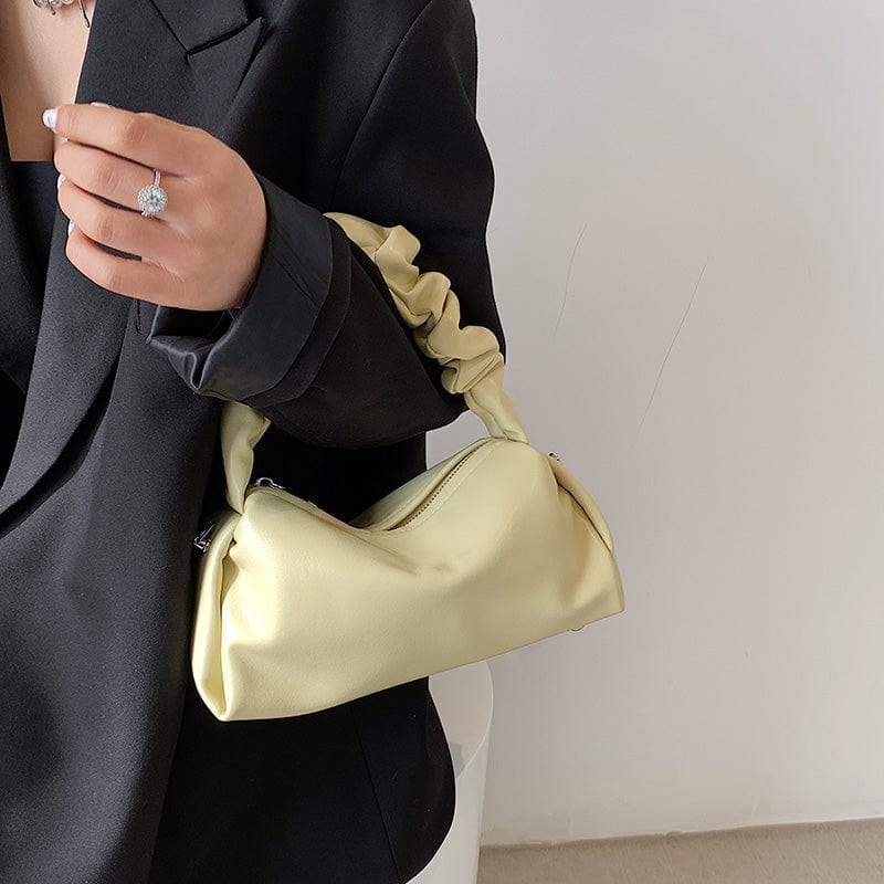 2022 Soft PU Leather Sling Bags for Women Crossbody Purse Pleated Handle Ladies Hand Bags Handbags