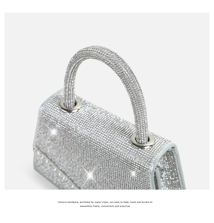2022 Spring Elegant Rhinestone New Style Fashion Diamond-shaped Bag with wide Shoulder
