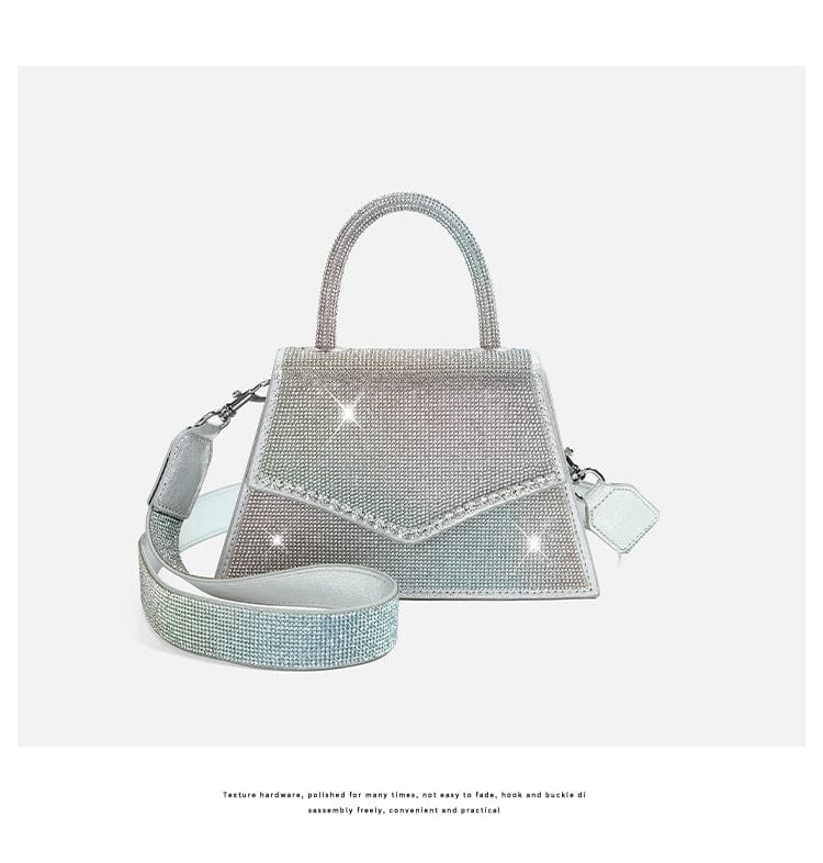 2022 Spring Elegant Rhinestone New Style Fashion Diamond-shaped Bag with wide Shoulder
