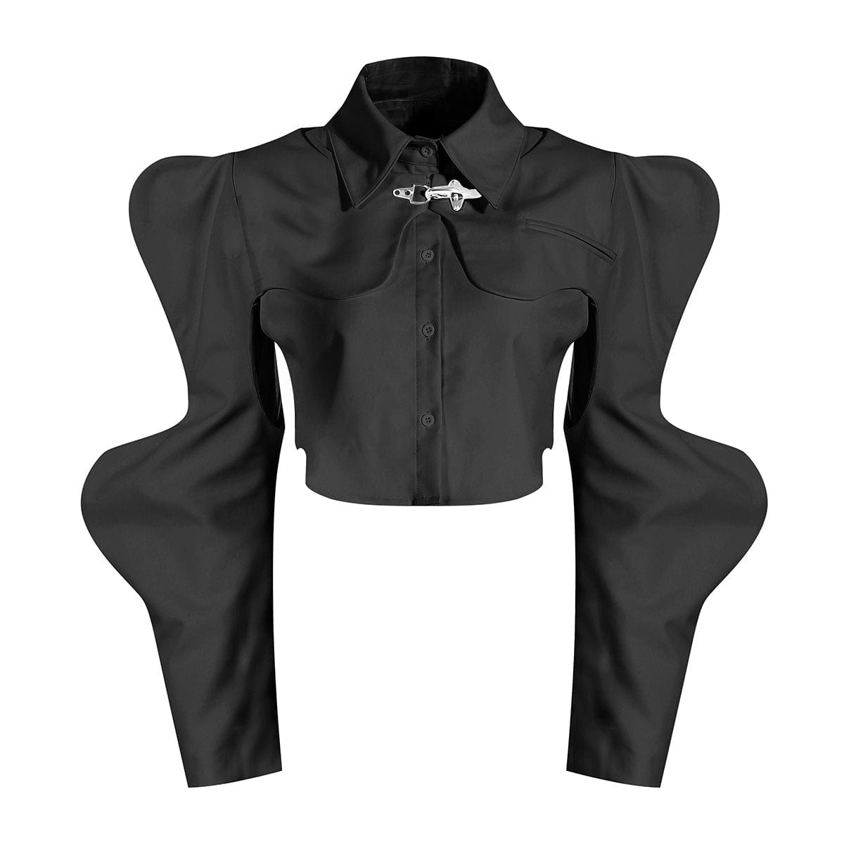 2022 spring ladies blouse long sleeve irregular two pieces short blouse for ladies