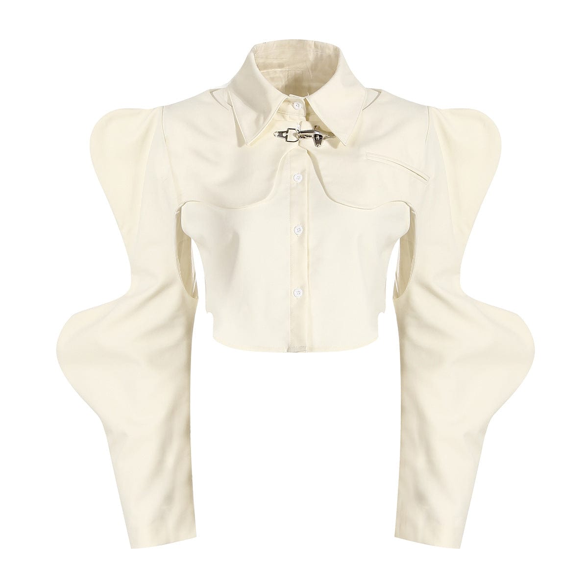 2022 spring ladies blouse long sleeve irregular two pieces short blouse for ladies