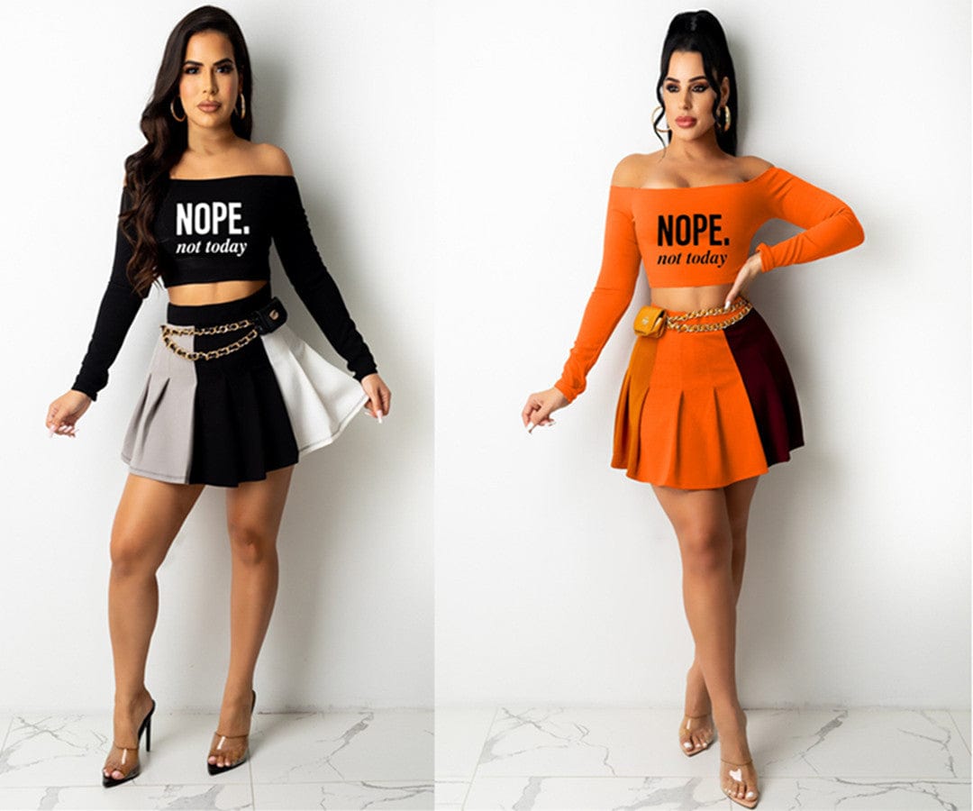 2022 Stylish High Collar Women Clothing Sexy Summer Outfits Women Sleeveless Two Piece Set Fringed Skirt Suit For Female Mujer