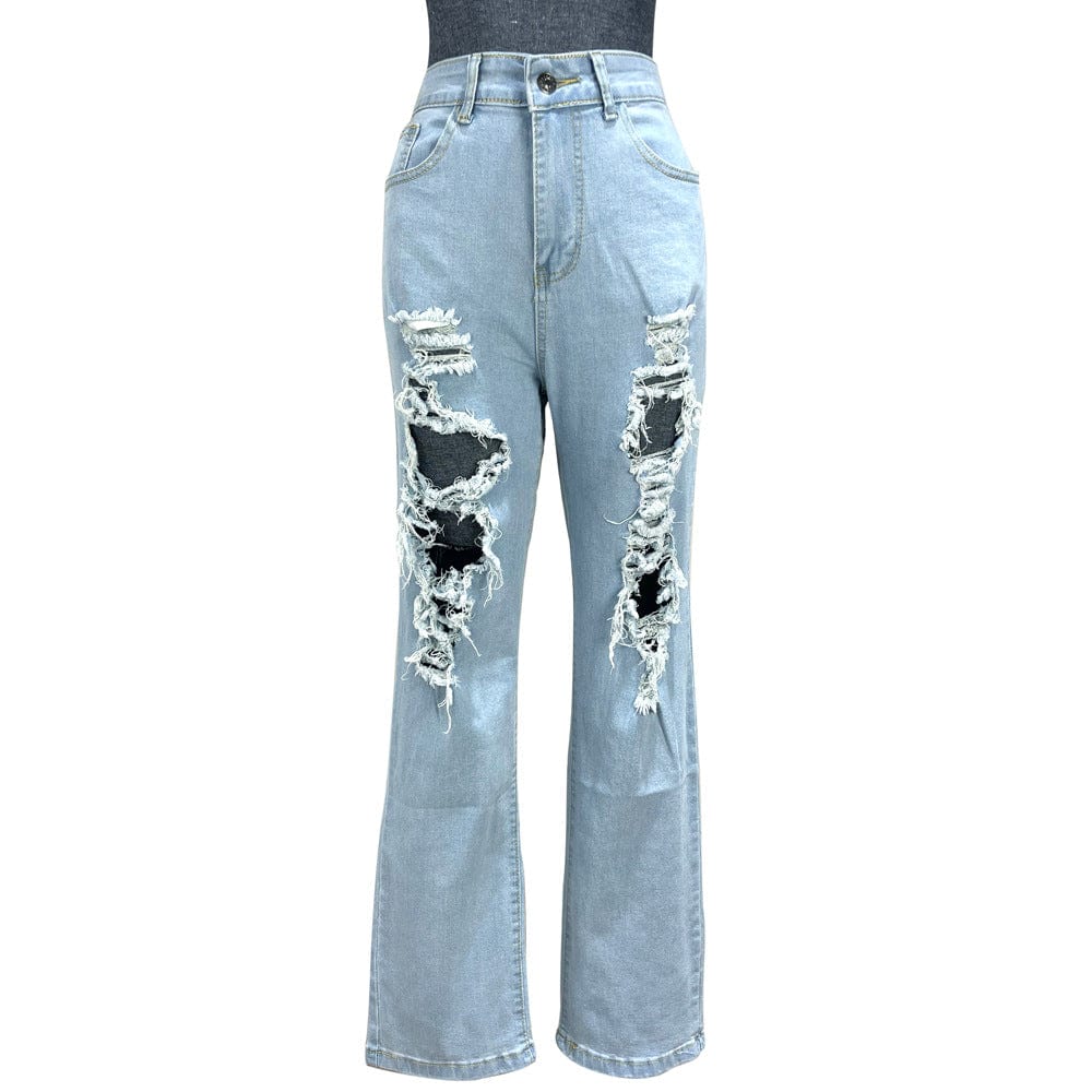 2022 Stylish Plus Size Women's Denim Jeans Pants Skinny Ripped Stacked Stack Ropa De Mujer Jeans Boyfriend Jeans For Women