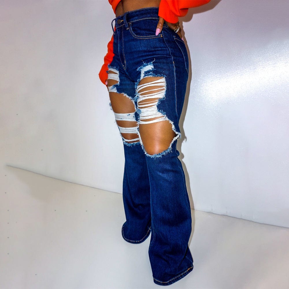 2022 Stylish Plus Size Women's Denim Jeans Pants Skinny Ripped Stacked Stack Ropa De Mujer Jeans Boyfriend Jeans For Women