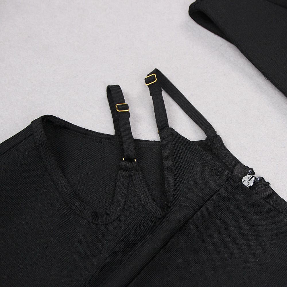 2022 Summer Black Tight Pants and Sloping Shoulders Underwear Sets Ropa De Mujer