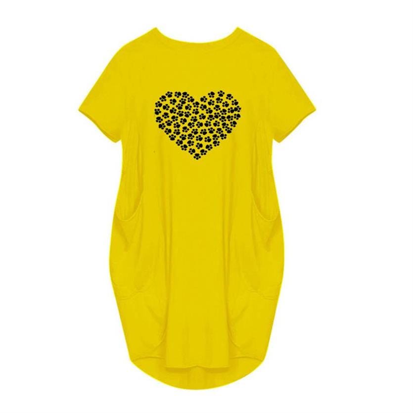 2022 summer Women Short Sleeve Dress Heart Dog Love Letters t-shirt Women Vestidos Beach Plus Size casual dresses