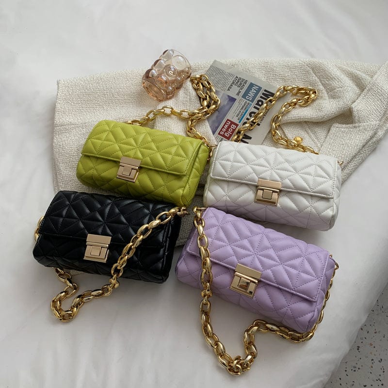 2022 Trend Brand Luxury Designer Shoulder Underarm Bag Thick Chain Purse Quilted Leather Handbags