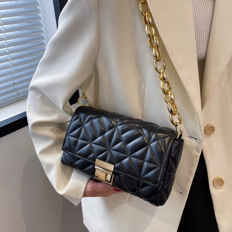 2022 Trend Brand Luxury Designer Shoulder Underarm Bag Thick Chain Purse Quilted Leather Handbags