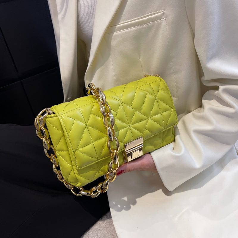 2022 Trend Brand Luxury Designer Shoulder Underarm Bag Thick Chain Purse Quilted Leather Handbags