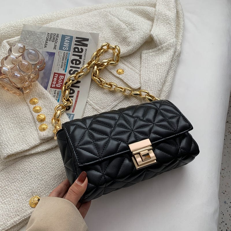 2022 Trend Brand Luxury Designer Shoulder Underarm Bag Thick Chain Purse Quilted Leather Handbags