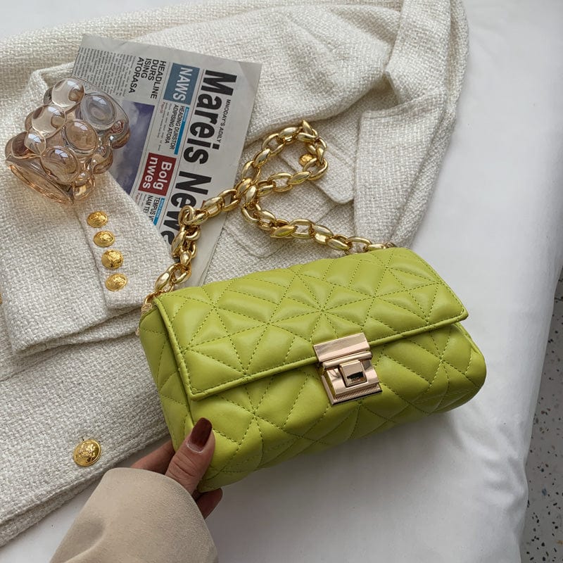 2022 Trend Brand Luxury Designer Shoulder Underarm Bag Thick Chain Purse Quilted Leather Handbags