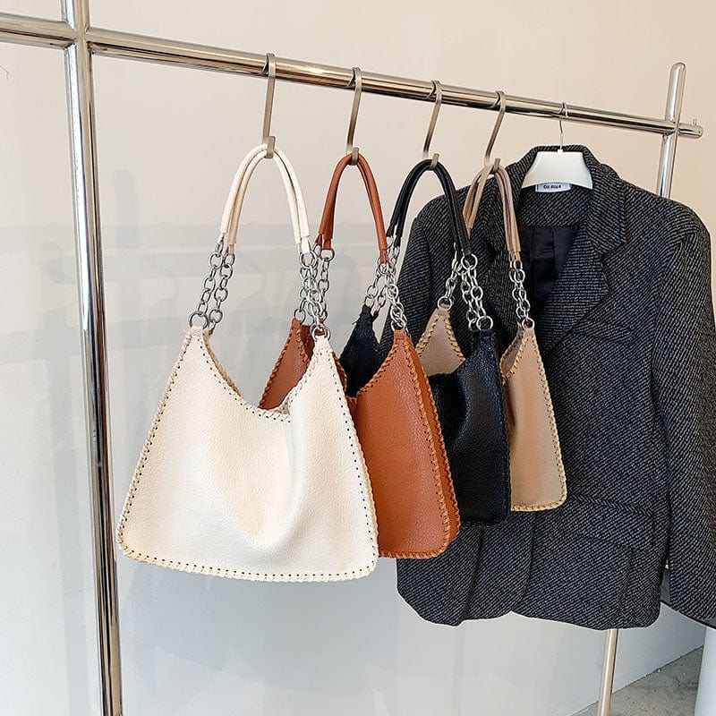 2022 Trendy Fashion PU Leather Tote Chain Shoulder Bags Custom Logo Handbags for Women Luxury Wholesale Vendor