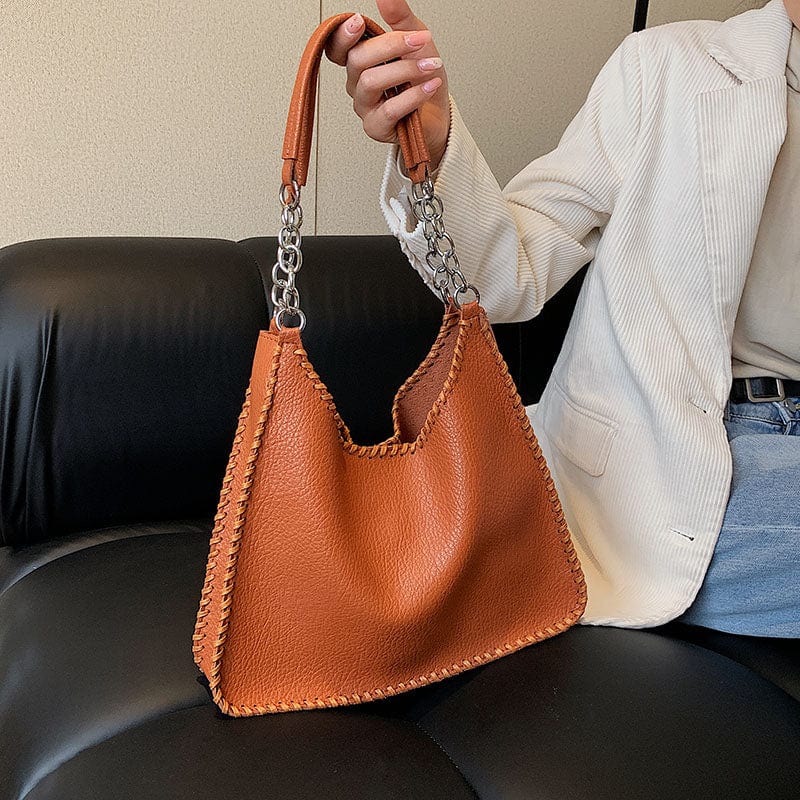 2022 Trendy Fashion PU Leather Tote Chain Shoulder Bags Custom Logo Handbags for Women Luxury Wholesale Vendor