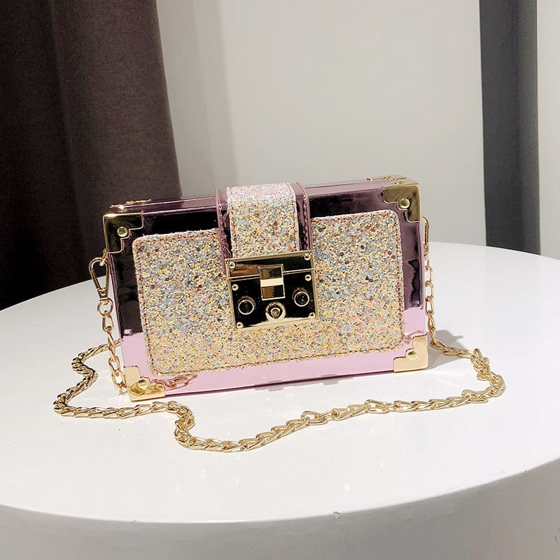 2022 Wholesale Luxury Messenger Bags Fashion Purses Lock Sequins Chain Clutch Bags Bling Purse and Handbags Women