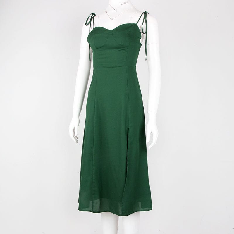 2022 Wholesale Plus Size Women Apparel Summer Sexy Dark Green Dress Women Party