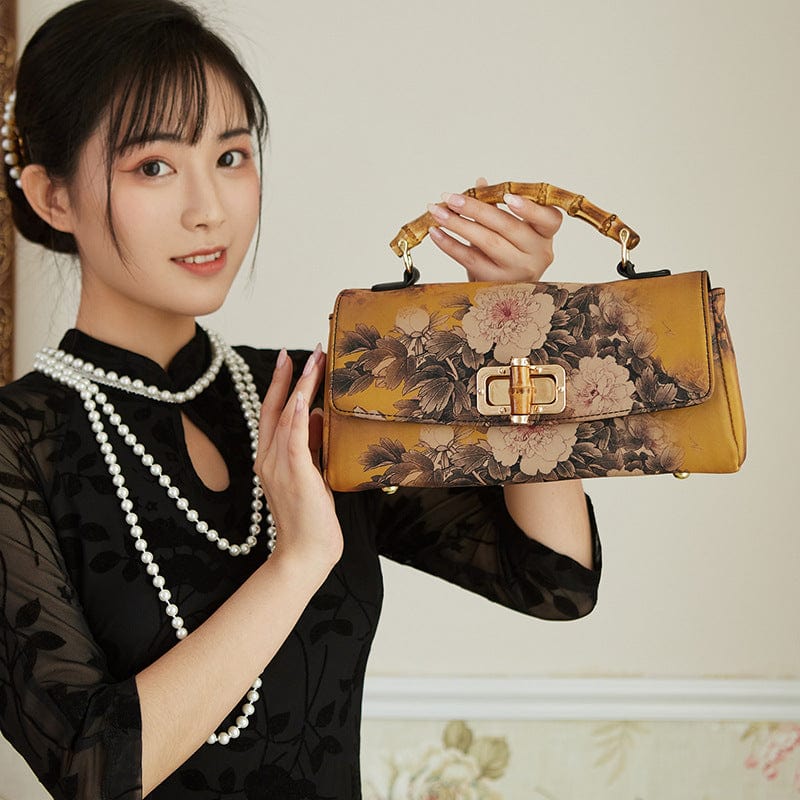 2022 Wholesales print leather antique handbag vintage women's Bag Handmade Boston bag evening bags for ladies
