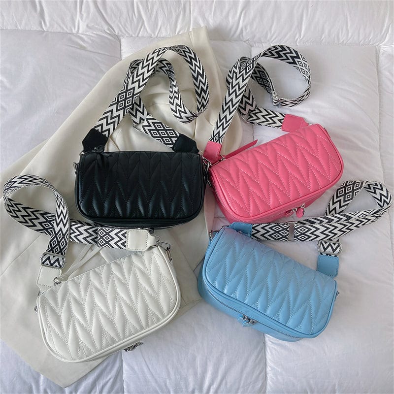 2022 Wide Strap Shoulder Purses Small Crossbody Bags PU Leather Bags Women Handbags Ladies Luxury