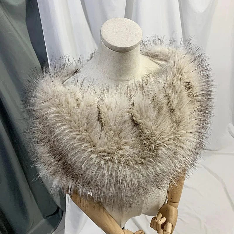 2022 Winter Bride Wedding Wrap Faux Fox Fur Coat White Black Mink Fur Evening Dress Cape Shawl