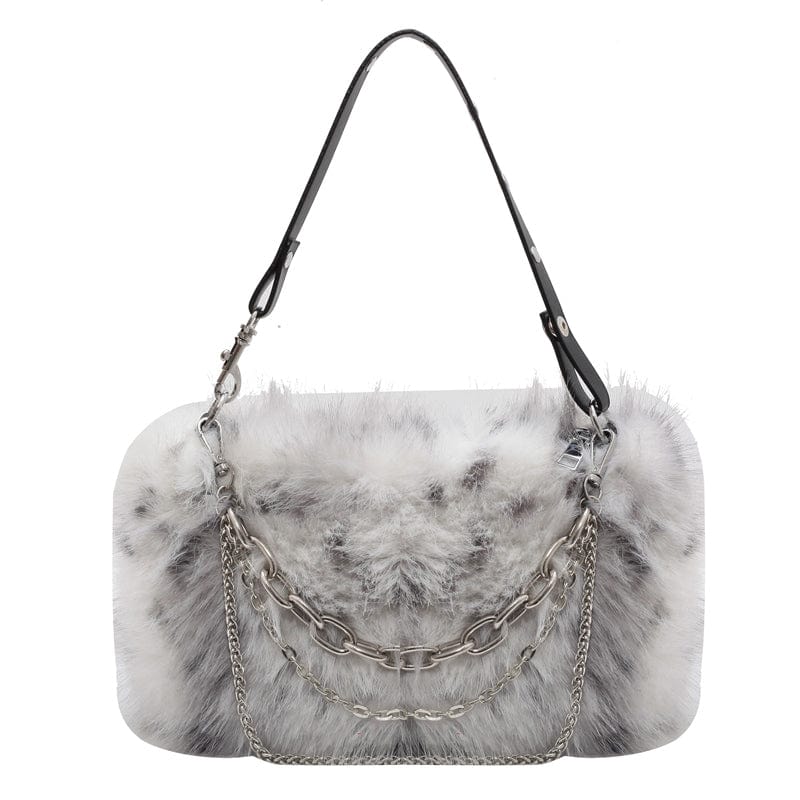 2022 Winter Trendy Plush Purse Custom Chain Fluffy Crossbody Bag Shoulder Fur Bags Luxury Fuzzy Handbags