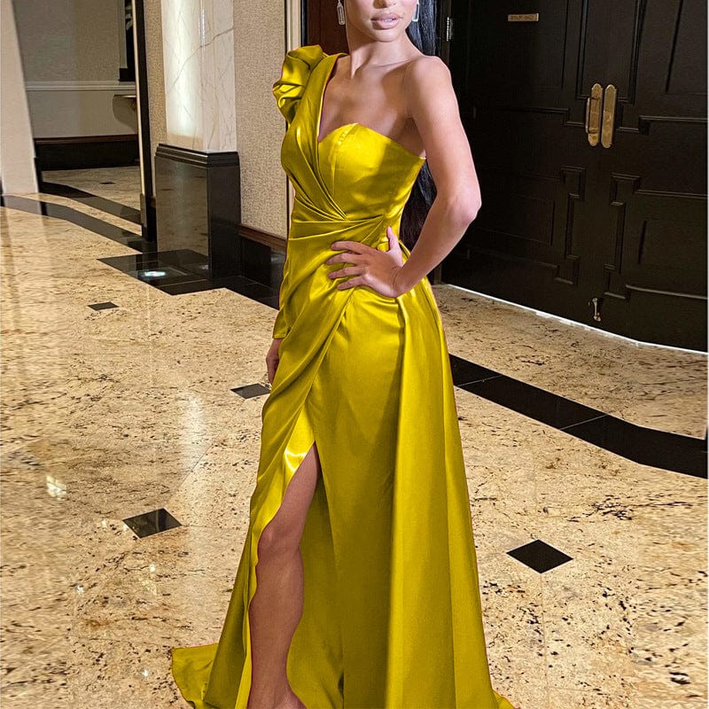 2022 Women Ladies one Long Sleeve Maxi Prom Party Sequin Evening Dress