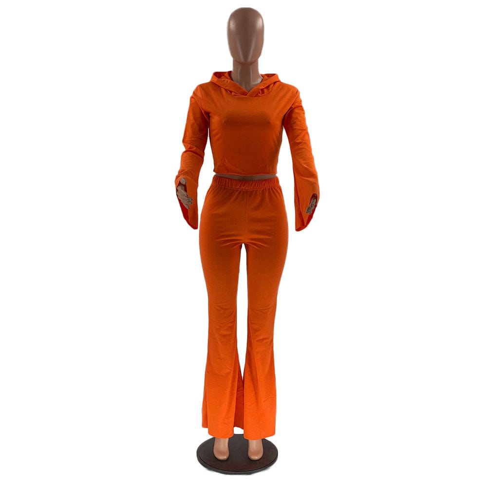2022 Women's Clothing Brand design Solid Color Leisure Sports casual Sweater Women's Two Piece Set with women