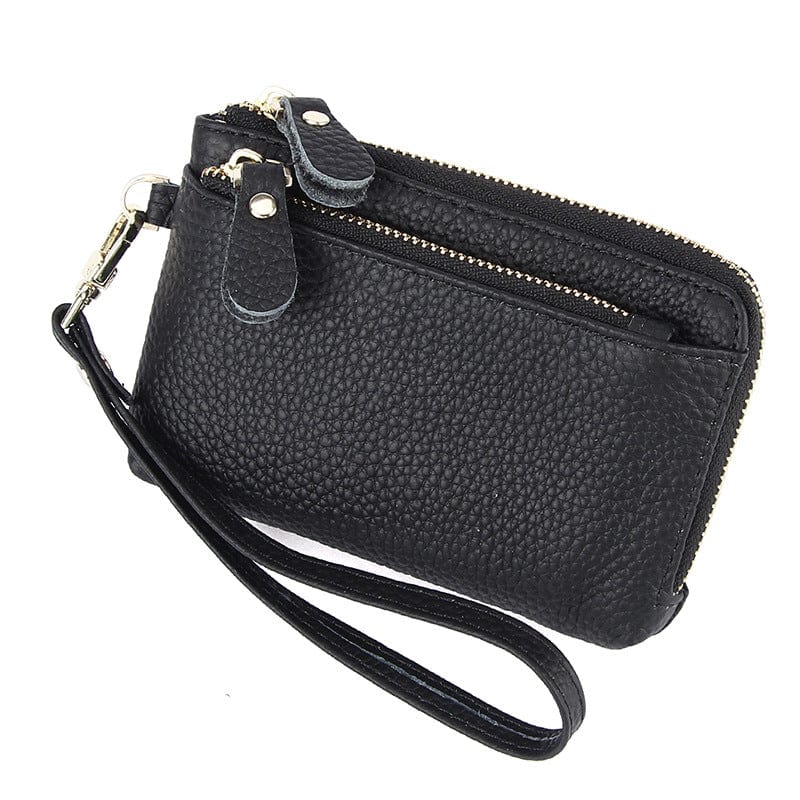 2022 Women's Wristlets Designer Genuine Leather Wallet Female Small Coin Purse Card Holder Keychain Wristlet Wallet for Women