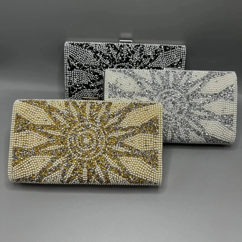 2023 bling crystal beaded wedding clutch bridal purse evening bag ladies dinner party unique clutch purse