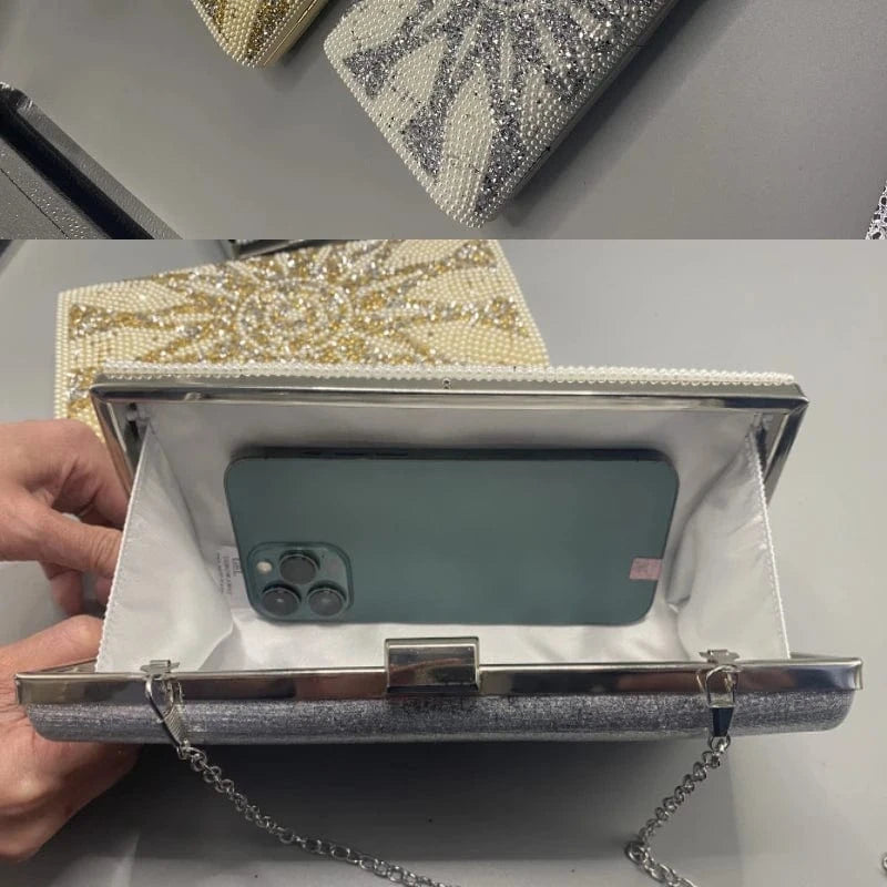 2023 bling crystal beaded wedding clutch bridal purse evening bag ladies dinner party unique clutch purse