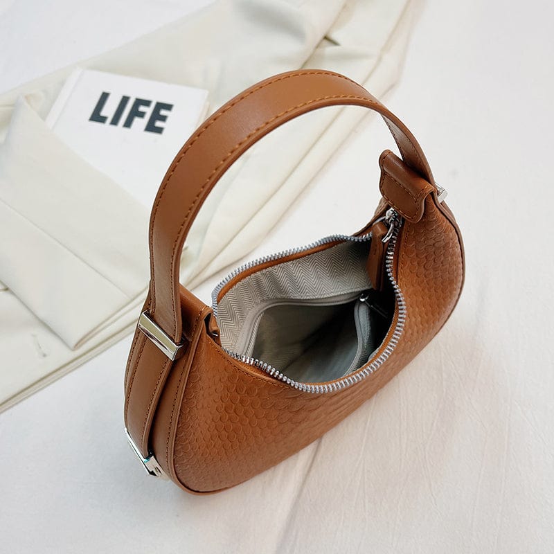 2023 Crocodile Pattern Armpit Hand Bags Underarm Women Shoulder Purses Half Moon Ladies Bags Leather Handbags Luxury