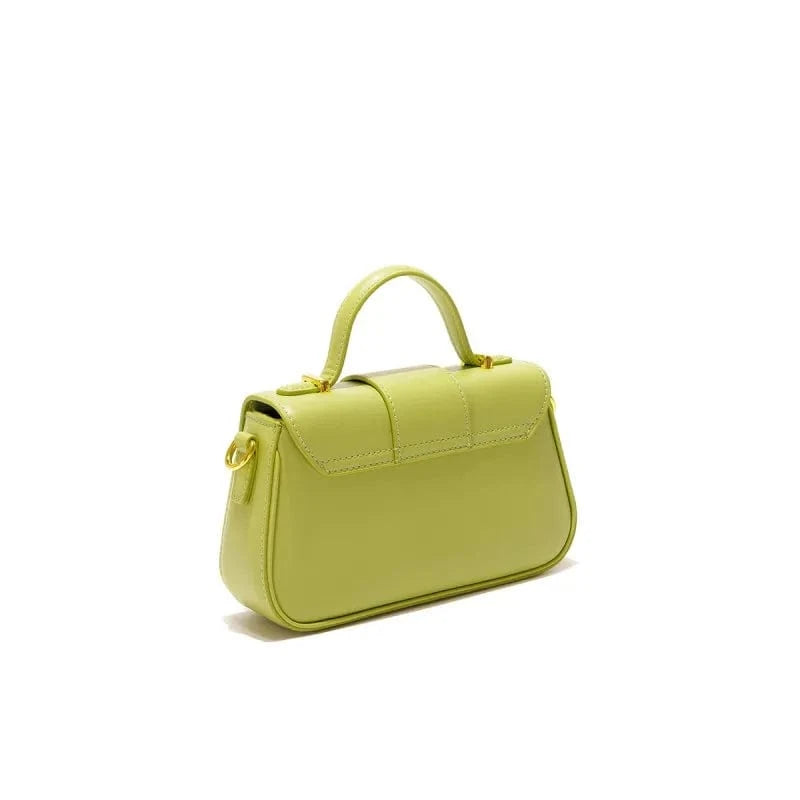 2023 crossbody bag woman green color vegan leather messenger bag custom clasp lock handbag