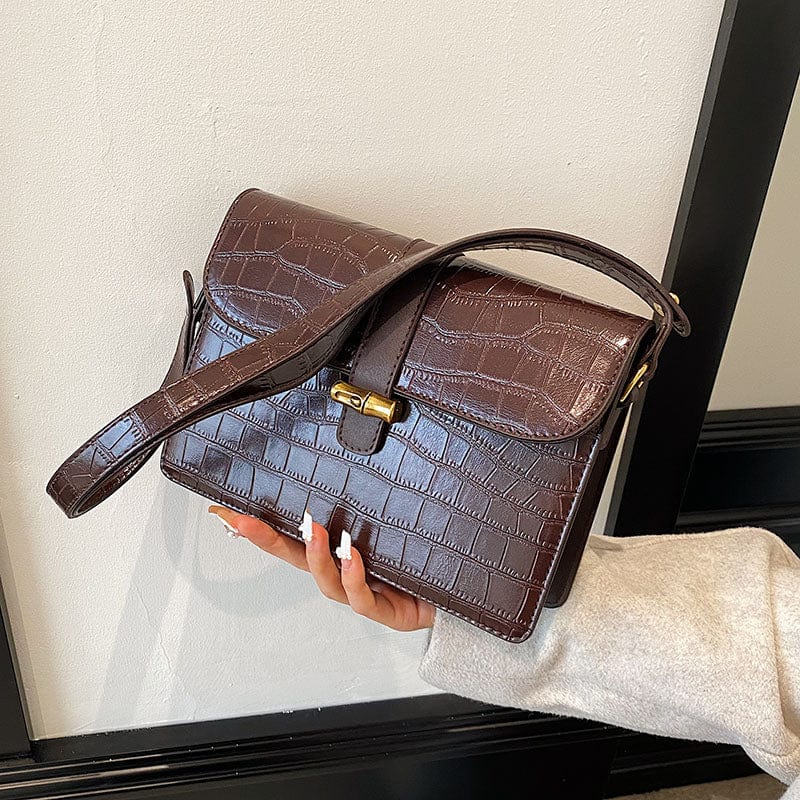 2023 Designer Fashion Inclined Shoulder Bag Ladies Crocodile Bag Women Leather Handbags and Purses