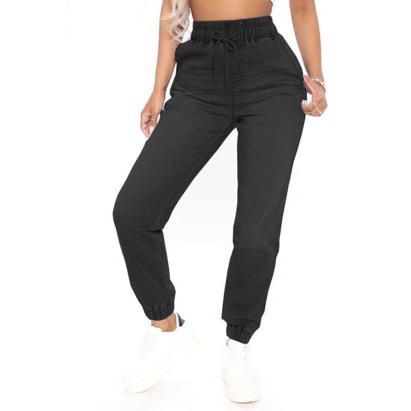 2023 Essentials Women High Waisted Denim Ultra Comfort Stretch Denim joggers Plus Size Drawstring Waist Jogger Jeans