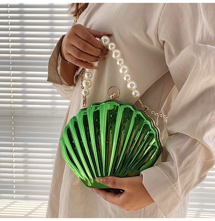 2023 Fashion Women Designer Pearl Chain Shell Bags Acrylic Clutch Purse and Hand Bag