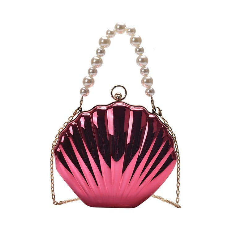 2023 Fashion Women Designer Pearl Chain Shell Bags Acrylic Clutch Purse and Hand Bag