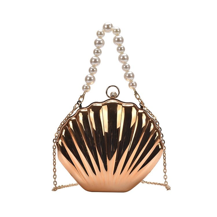 2023 Fashion Women Designer Pearl Chain Shell Bags Acrylic Clutch Purse and Hand Bag