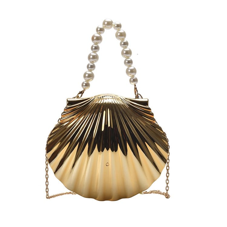 2023 Fashion Women Designer Pearl Chain Shell Bags Acrylic Clutch Purse and Hand Bag
