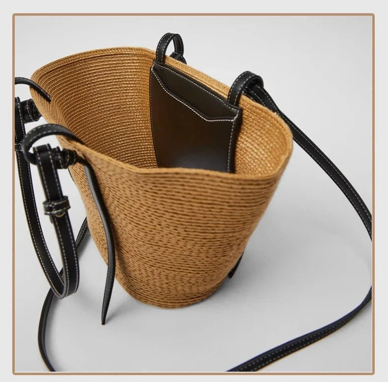 2023 Luxury Designer Beach Bag High Quality Famous Brand Straw Bags Women Summer Raffia Handbag Travel Palm Basket Wicker Tote
