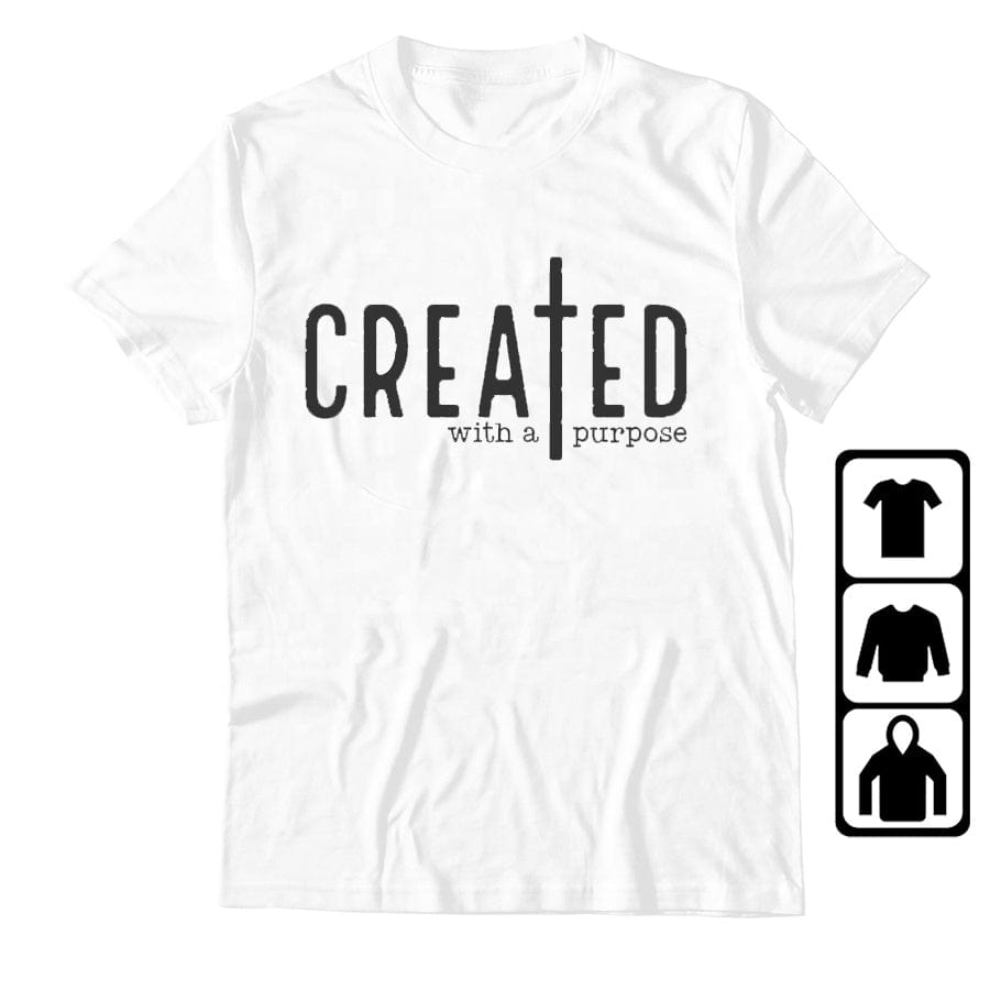 2023 New Arrivals Faith Women's T-shirts Created With A Purpose Print 100% Cotton Aesthetic Graphic T Shirt For Women