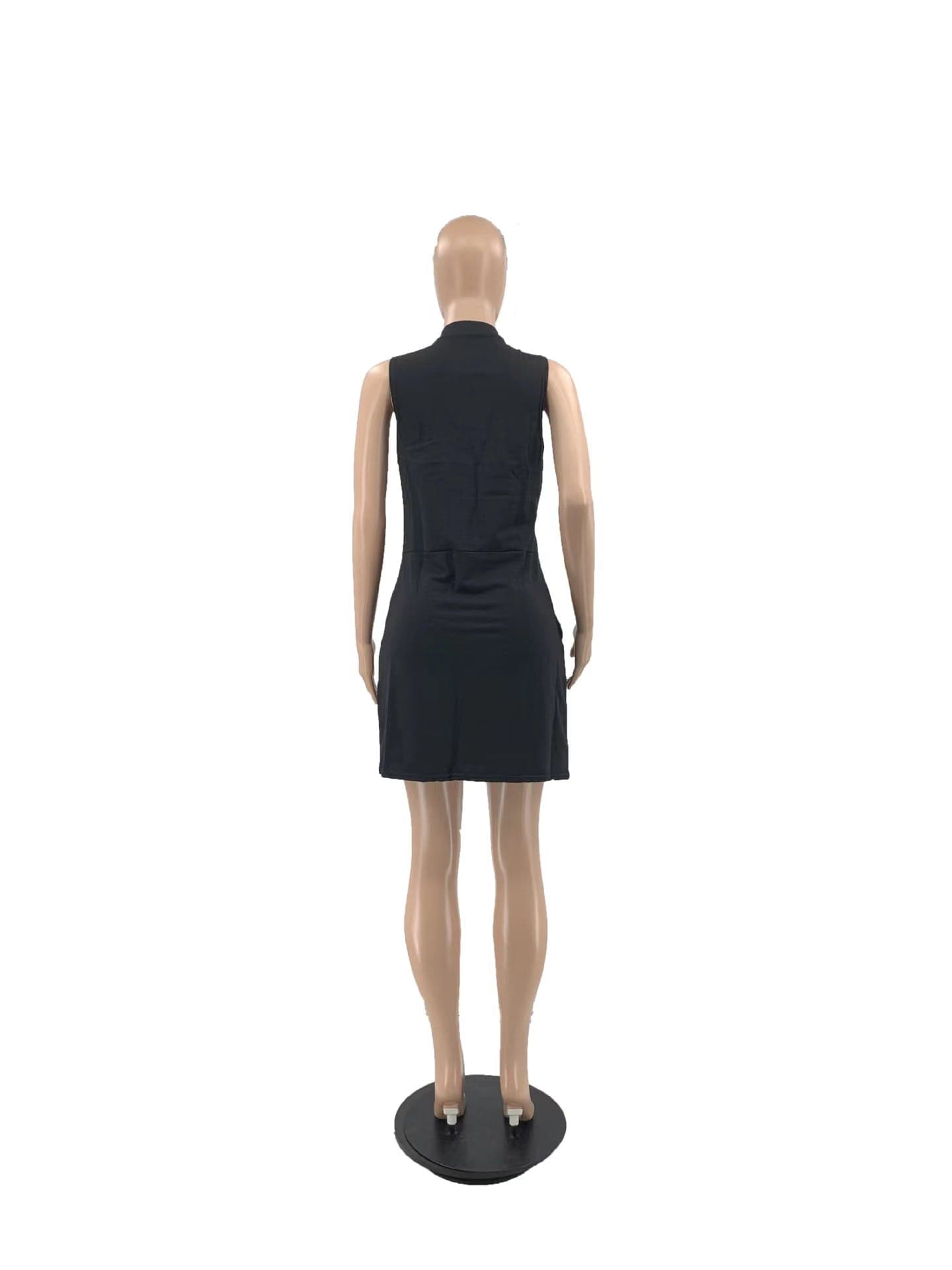 2023 New arrivals solid color plus size women v neck sleeveless summer dress with pocket loose casual dress