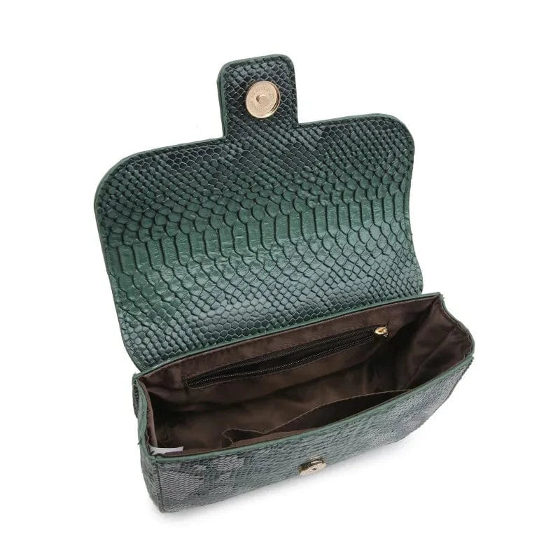 2023 new design green handbag bag women pu leather sling bag for woman embossed ostrich skin handbags